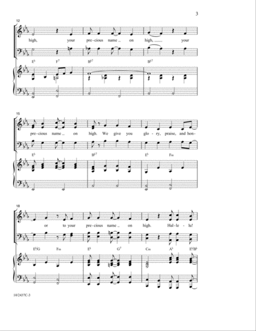 Glory, Praise and Honor Glory, Praise and Honor 4-Part scores gallery preview page 2