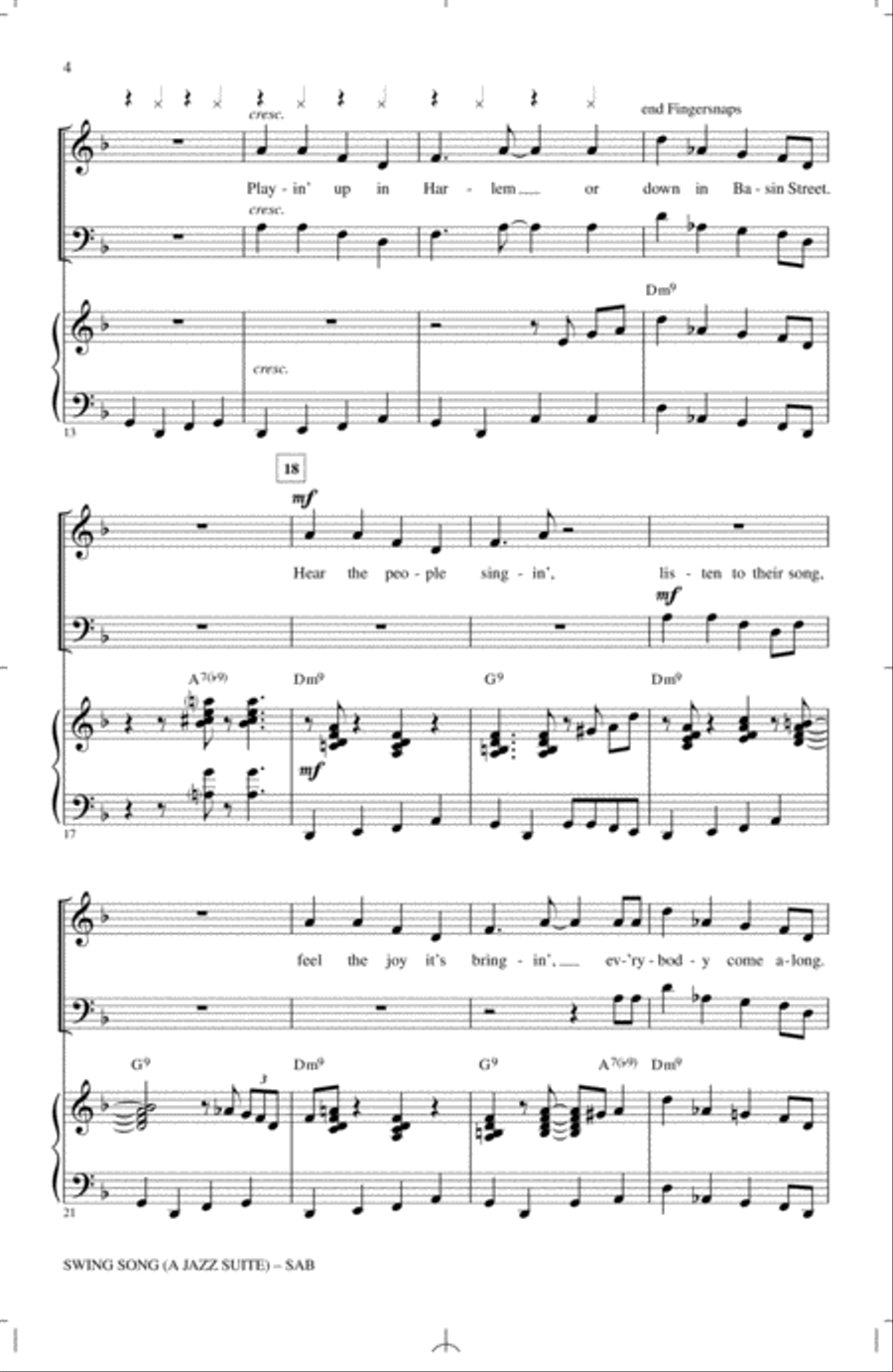 Swing Song (A Jazz Suite) 3-Part scores gallery preview page 2