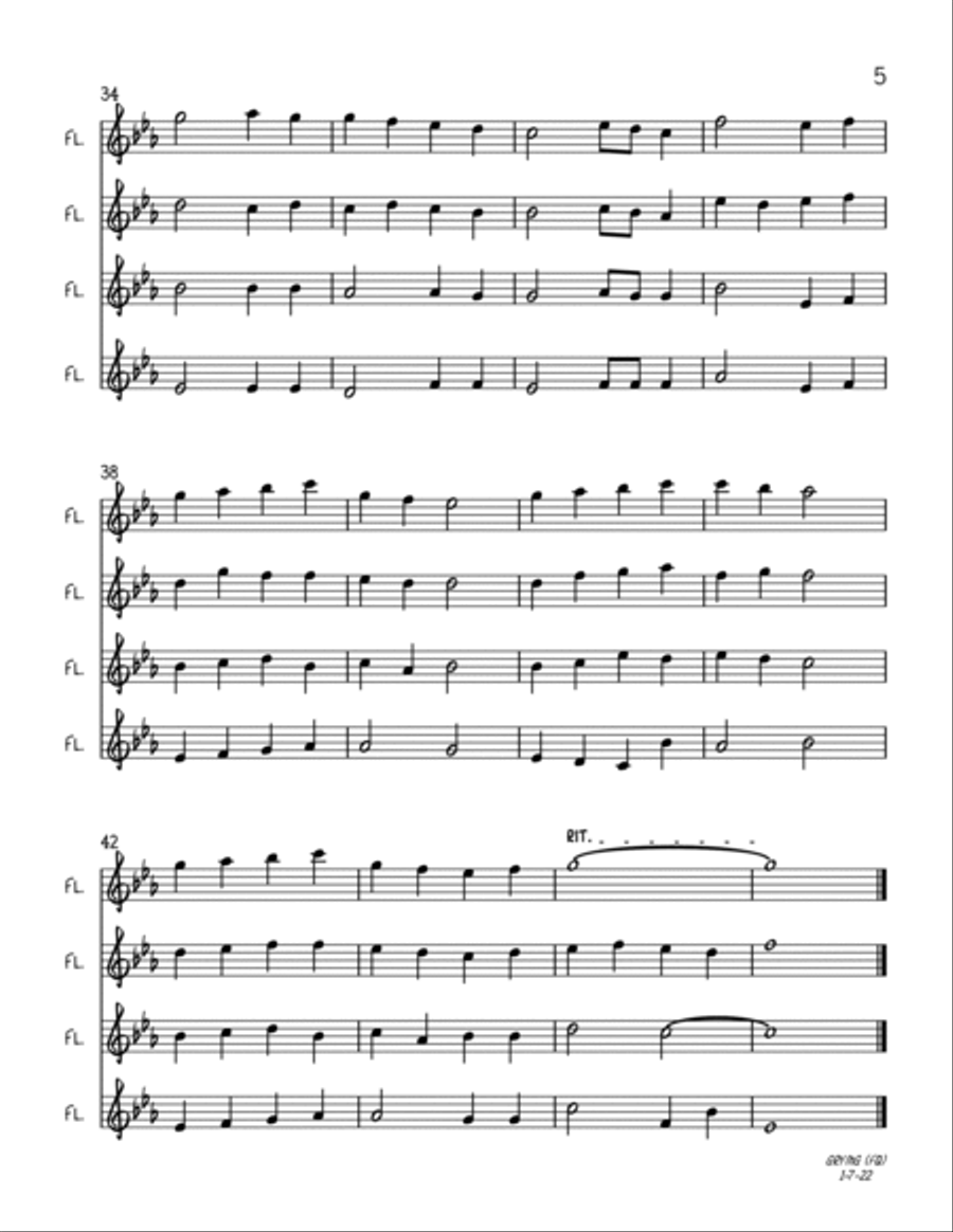 God Rest Ye Merry, Gentlemen (Flute Quartet) Flute Quartet scores gallery preview page 5