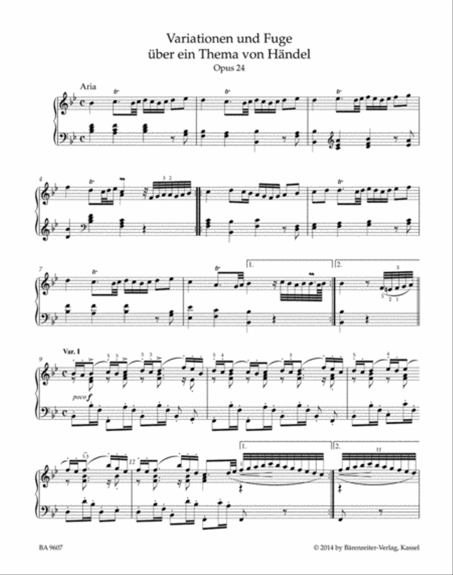 Variations and Fugue on a Theme by Handel for Piano op. 24 Piano Solo scores gallery preview page 2