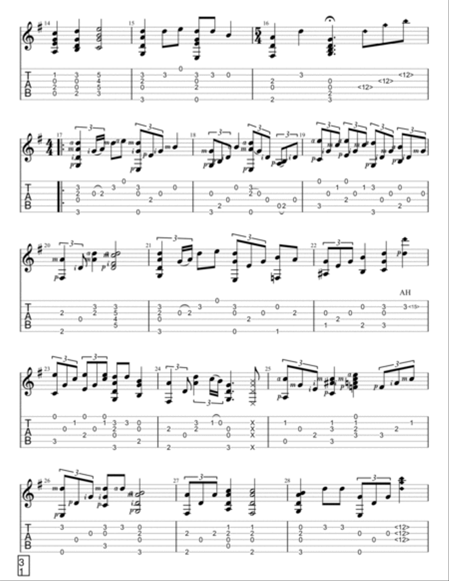 Up on the Housetop Acoustic Guitar scores gallery preview page 2