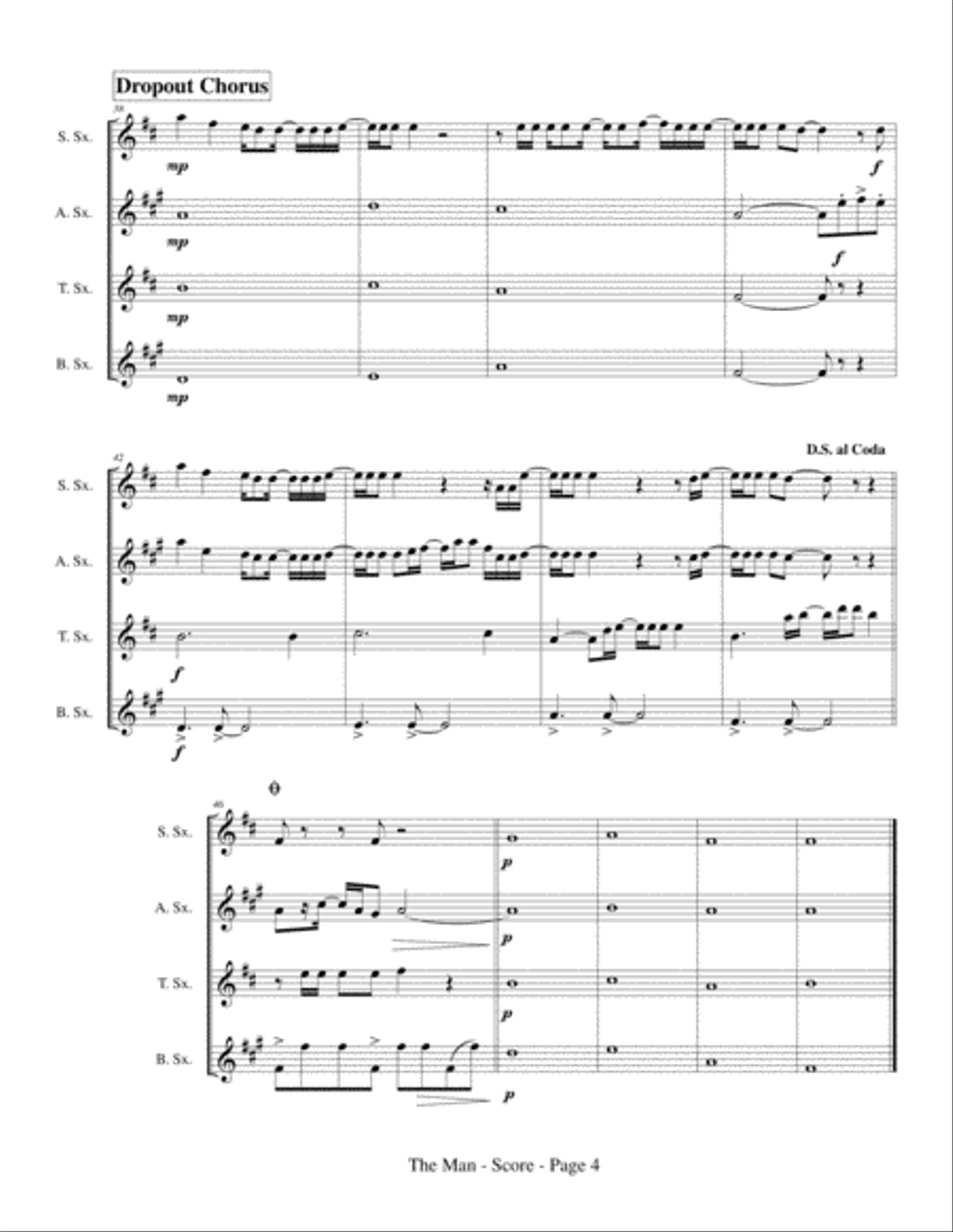 The Man The Man Saxophone Quartet scores gallery preview page 6