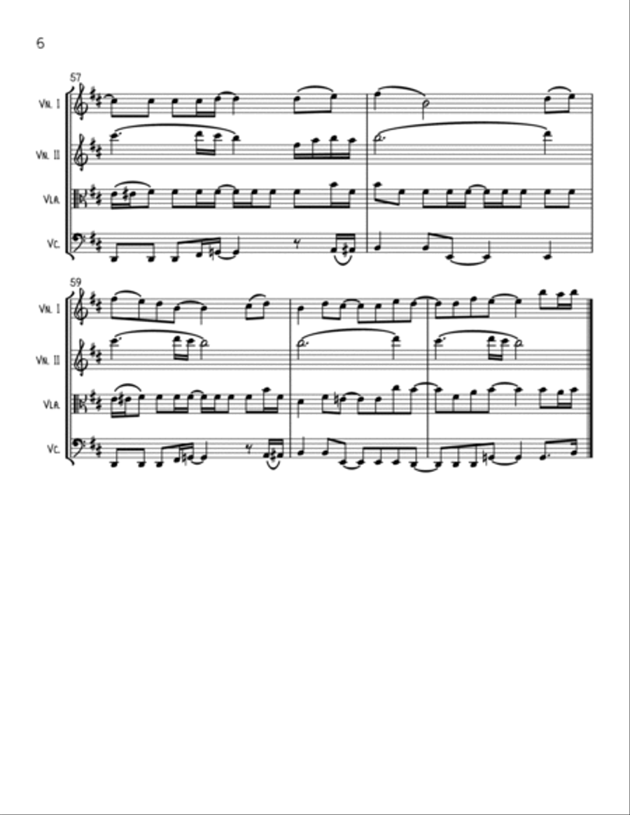 Dance The Night String Quartet scores gallery preview page 6