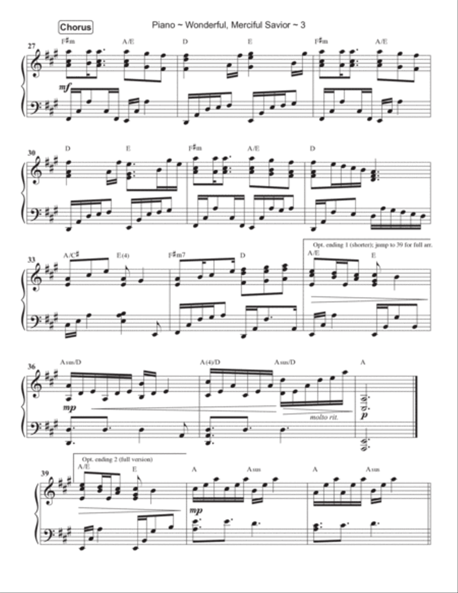Wonderful, Merciful Savior Piano Solo scores gallery preview page 4