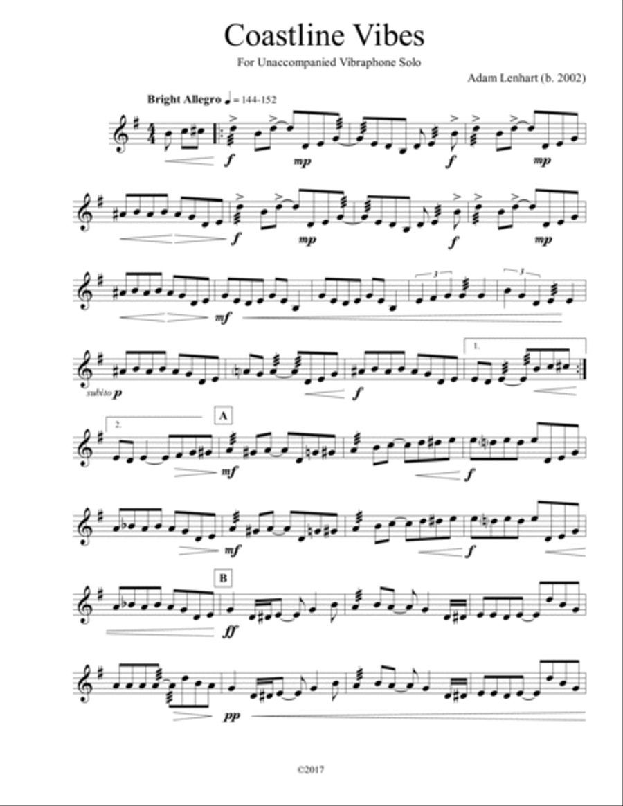 Coastline Vibes (for Vibraphone Solo) Vibraphone scores gallery preview page 2