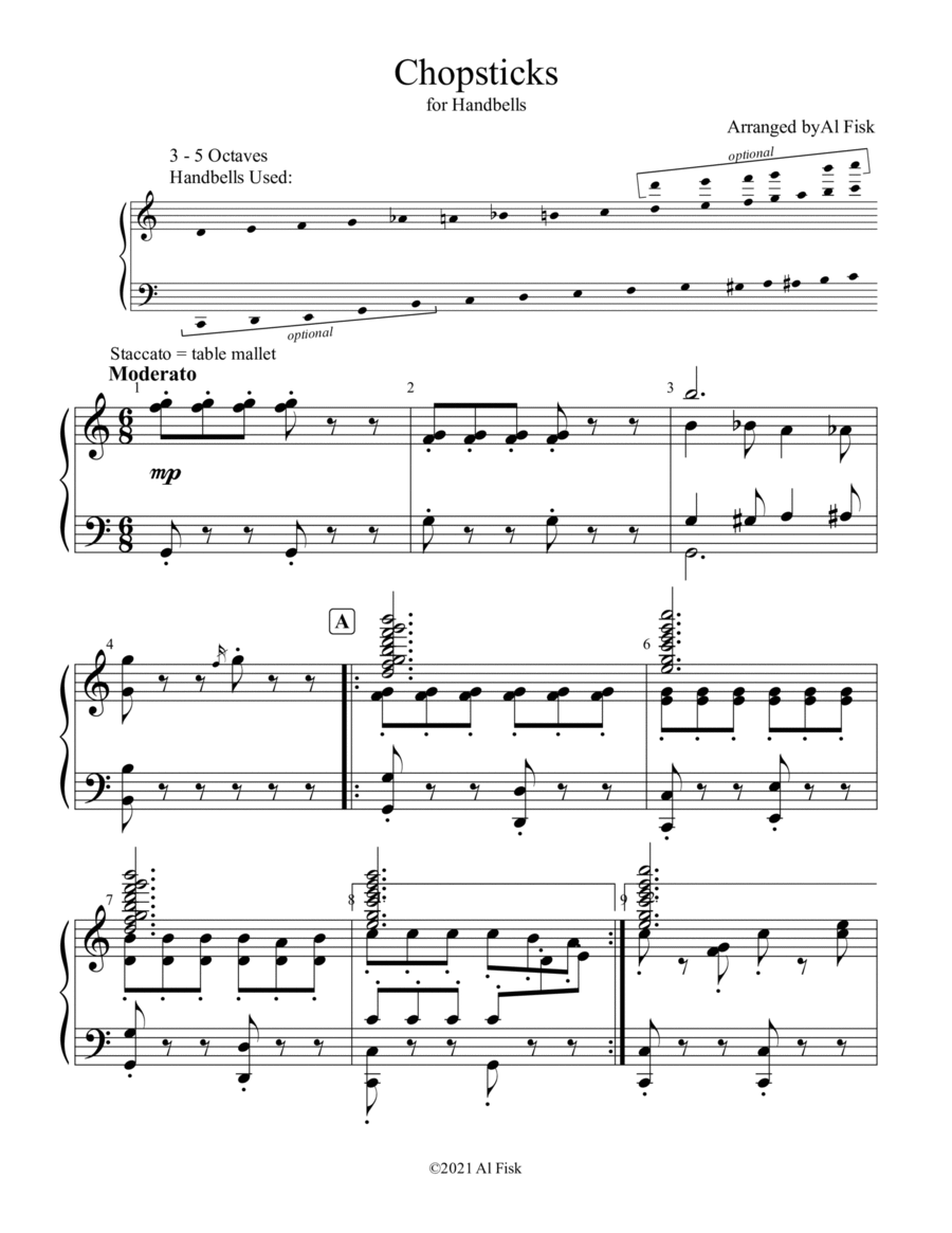 Chopsticks Handbell Choir - Digital Sheet Music