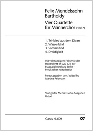 Book cover for Vier Quartette fur Mannerchor