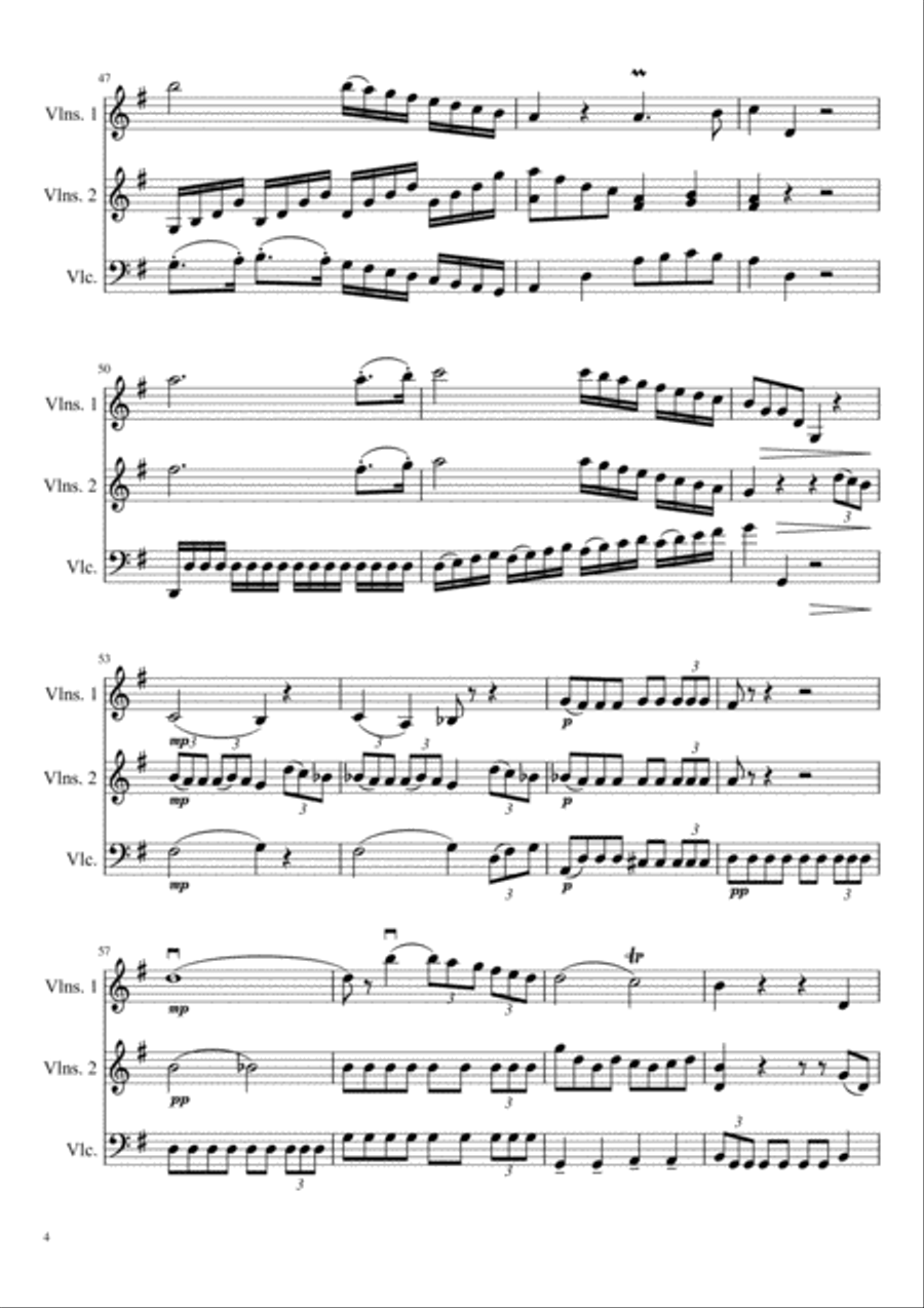 String Trio - In the Style of Mozart String Duet scores gallery preview page 4