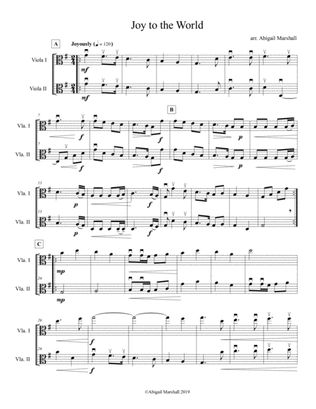 Joy to the World - Viola Duet