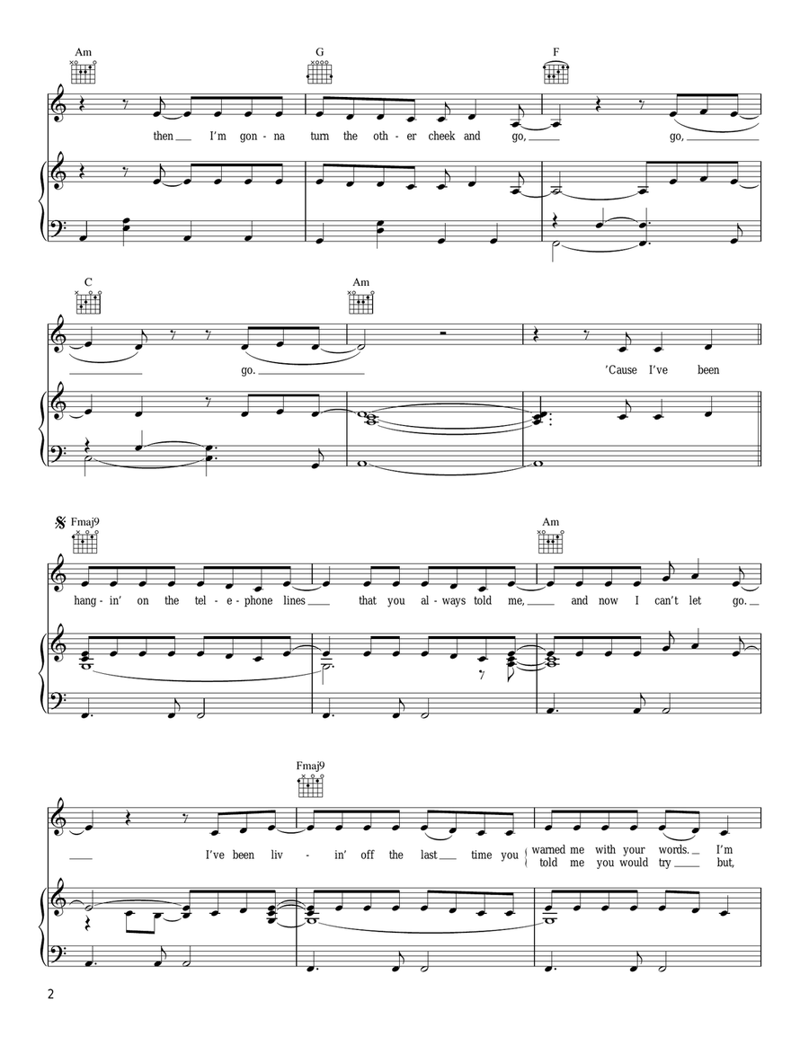 Shadow Shadow Piano, Vocal, Guitar scores gallery preview page 2