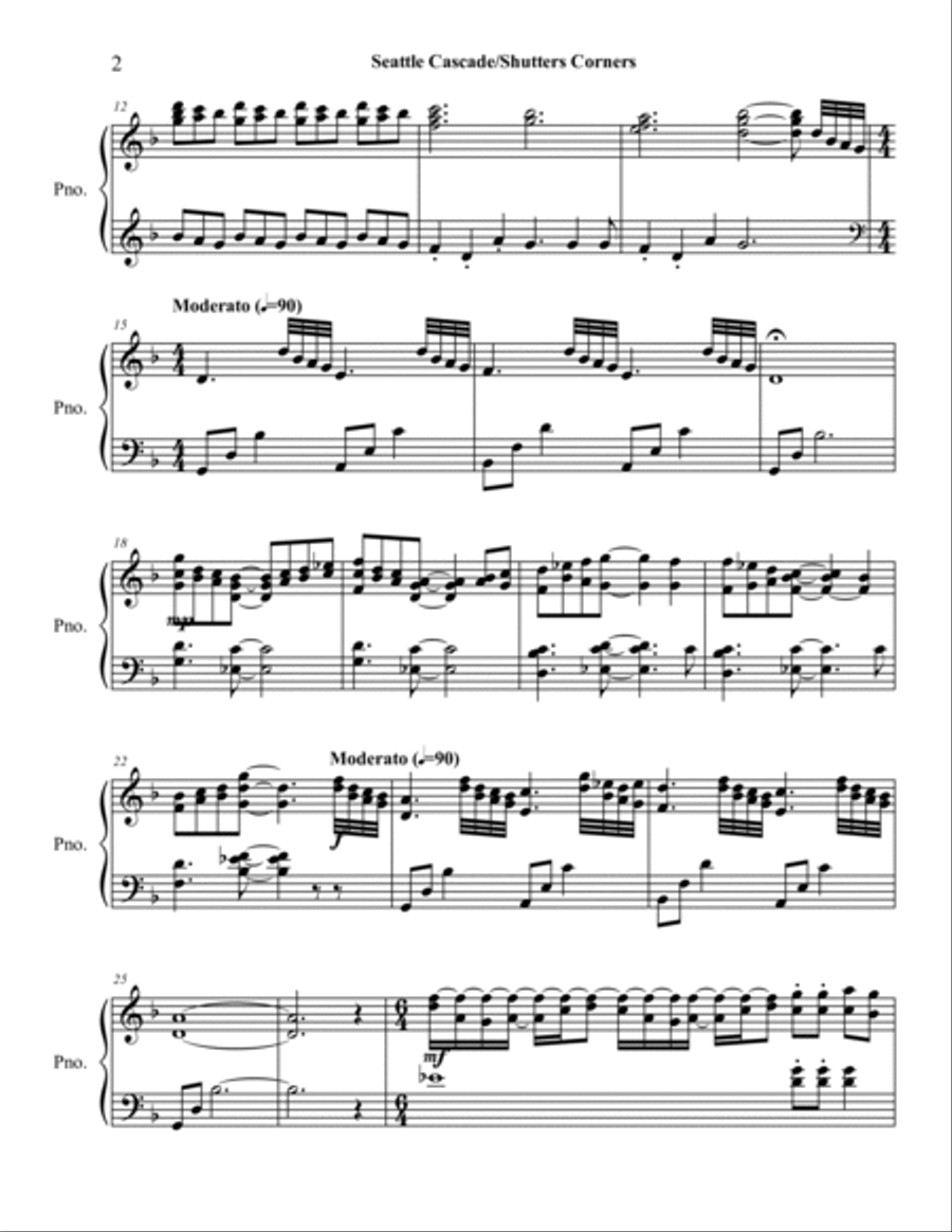Seattle Cascade/Shutters Corners Piano Solo scores gallery preview page 2