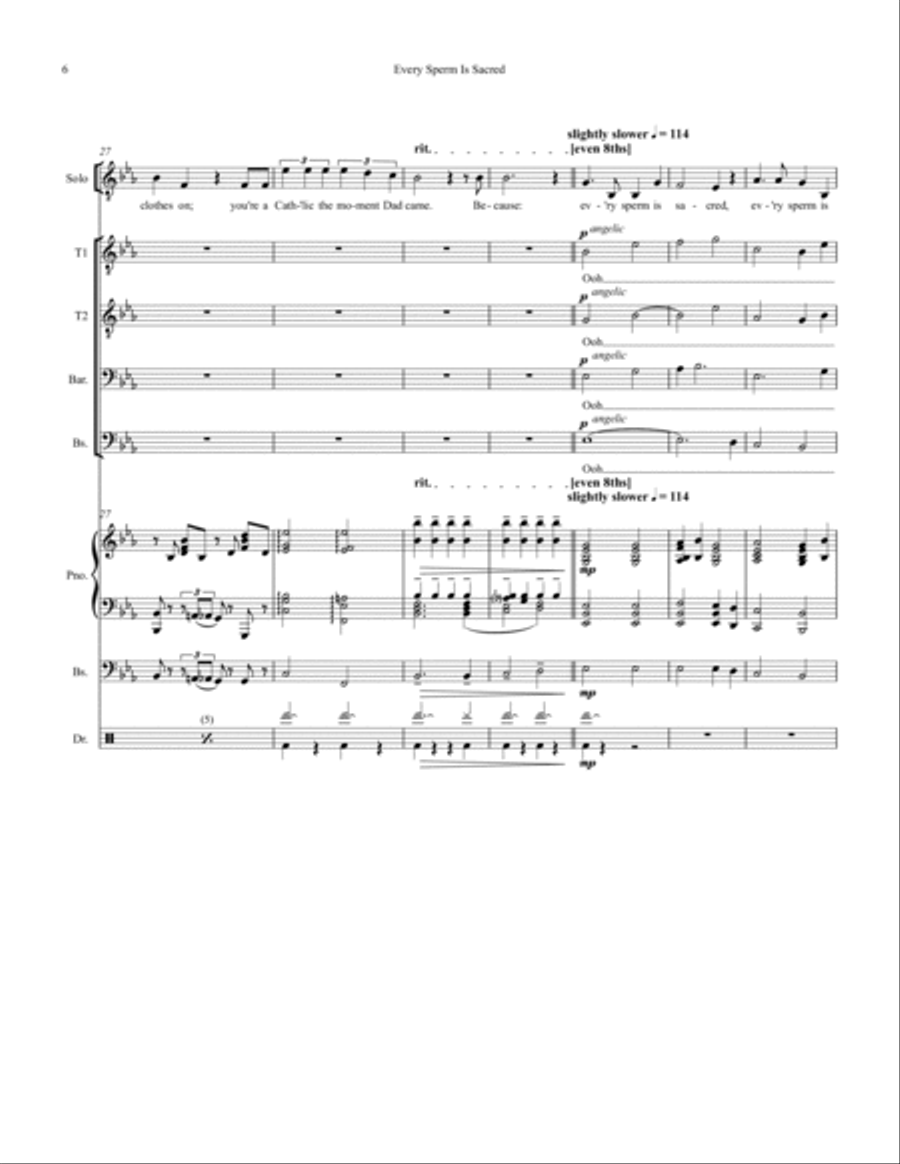 Every Sperm Is Sacred Small Ensemble scores gallery preview page 6