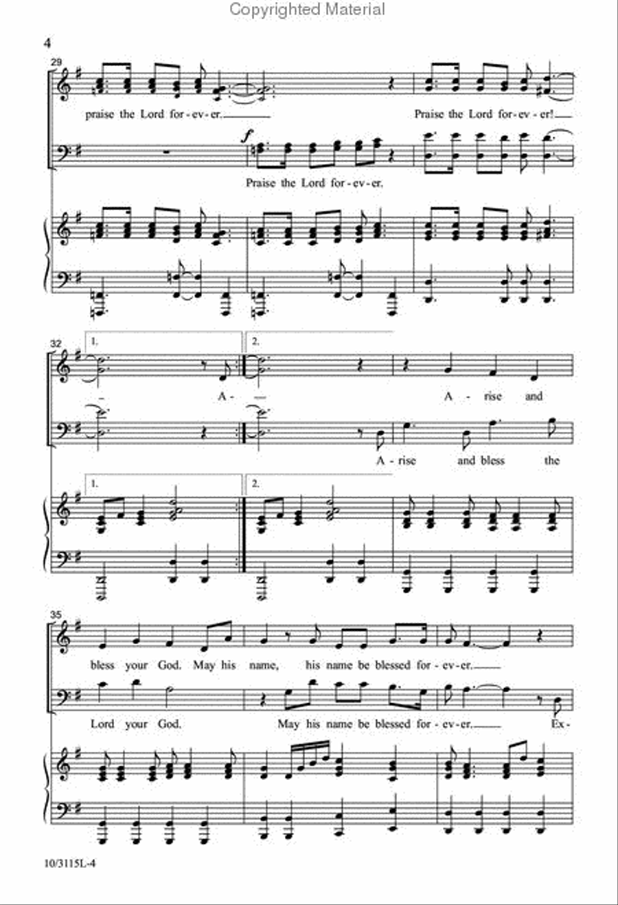 Arise and Bless the Lord Arise and Bless the Lord 4-Part scores gallery preview page 5