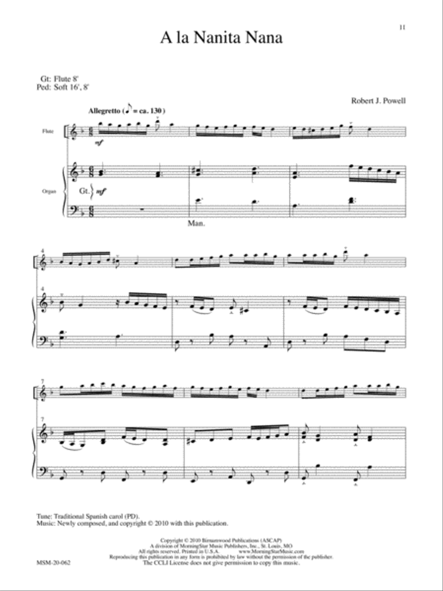 Four Christmas Carols for Flute and Organ Clarinet scores gallery preview page 6
