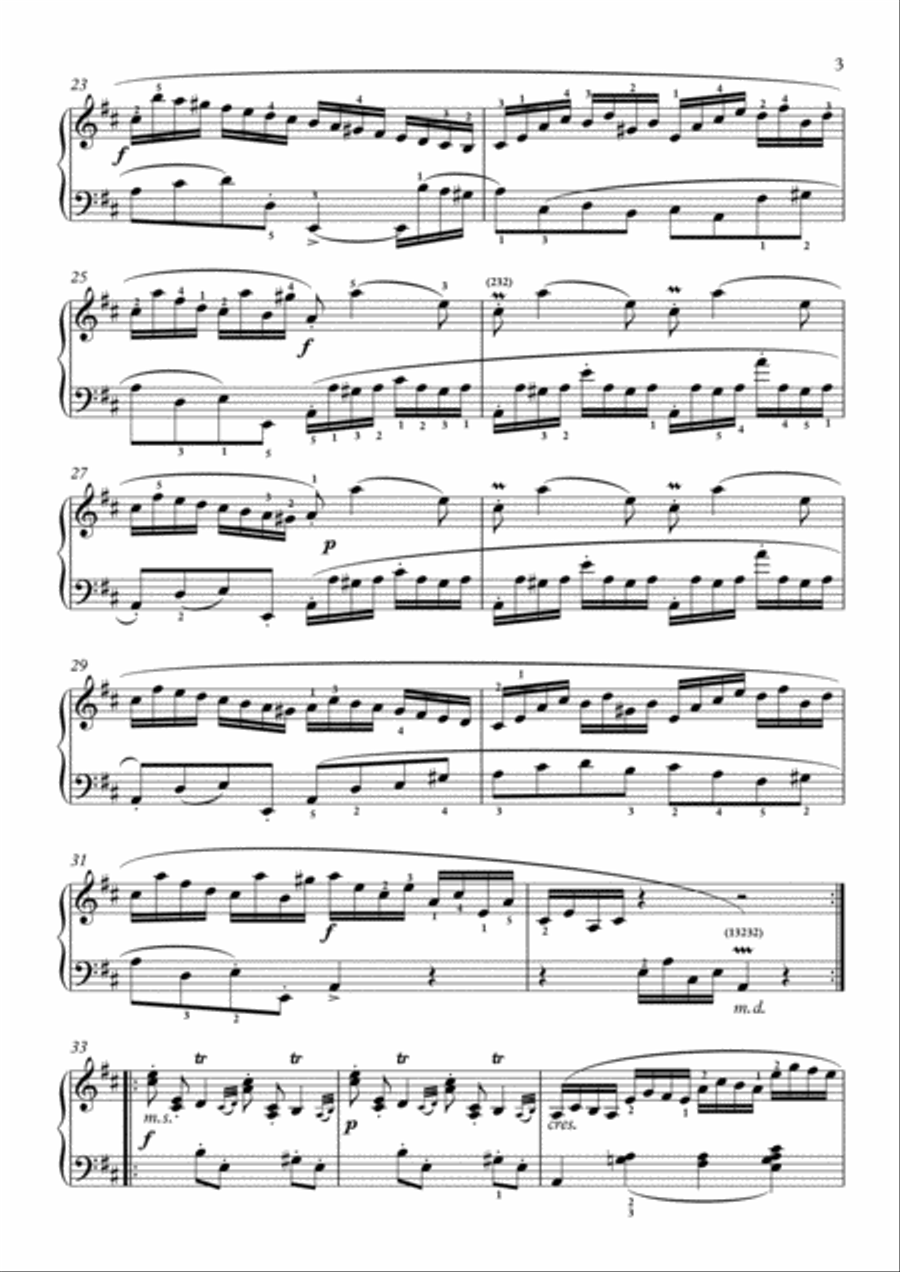 Scarlatti-Sonata in D-Major L.411 K.23(piano) Piano Solo scores gallery preview page 4