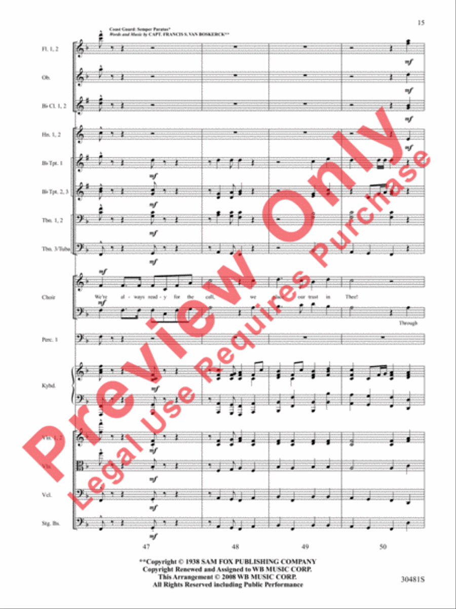A Tribute to the Armed Services (A Medley) Choir scores gallery preview page 16