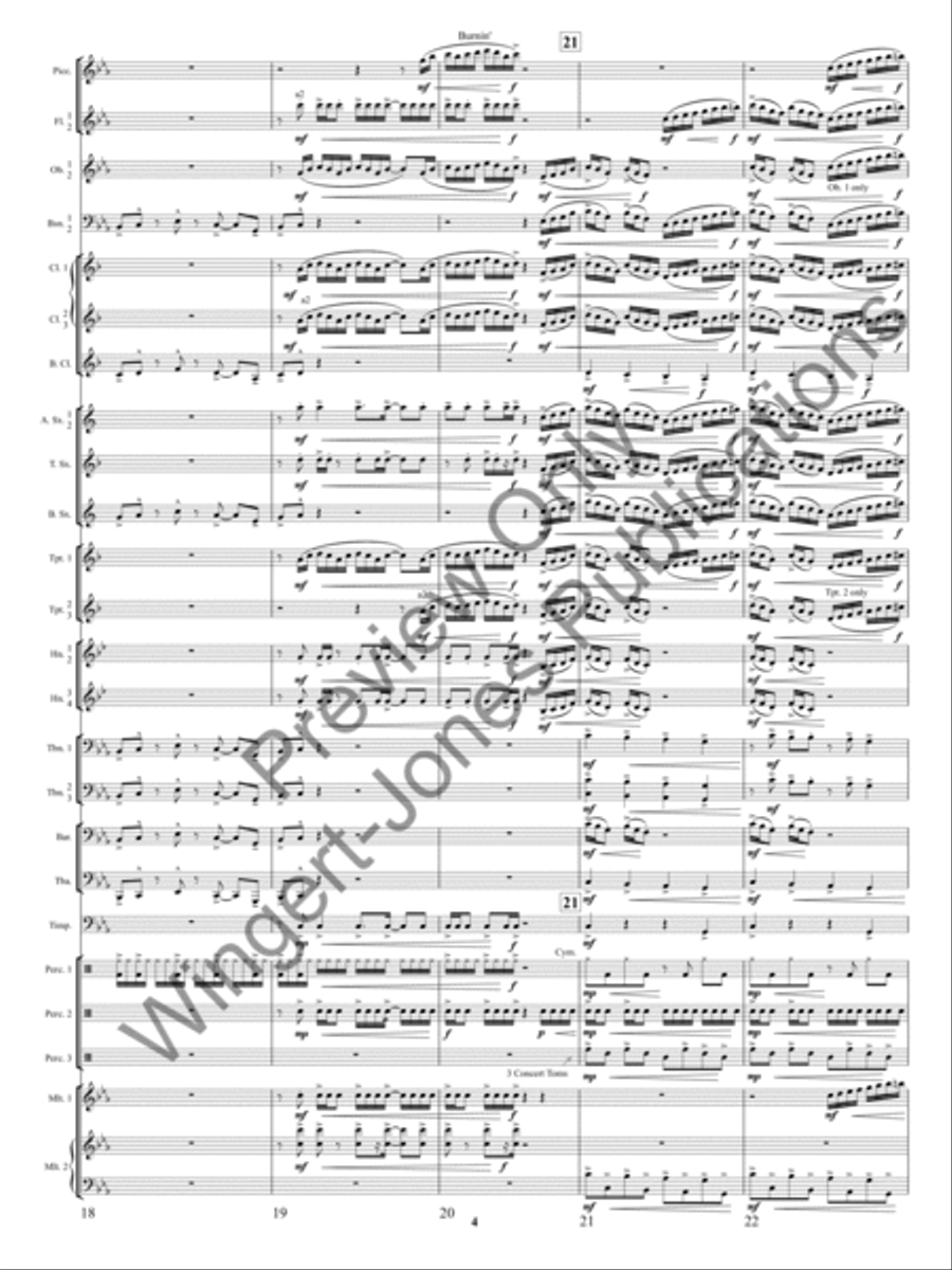 Burnin'! Burnin'! Concert Band scores gallery preview page 7