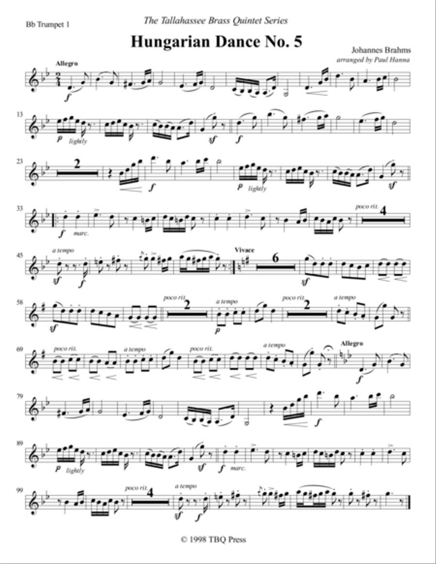 Hungarian Dance No. 5 Hungarian Dance No. 5 Brass Ensemble scores gallery preview page 2