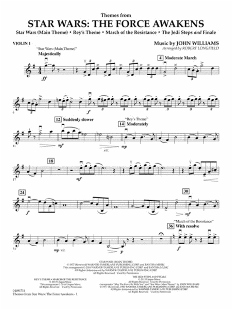 Themes from Star Wars: The Force Awakens String Orchestra scores gallery preview page 4