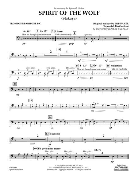 Spirit of the Wolf (Stakaya) - Trombone/Baritone B.C.