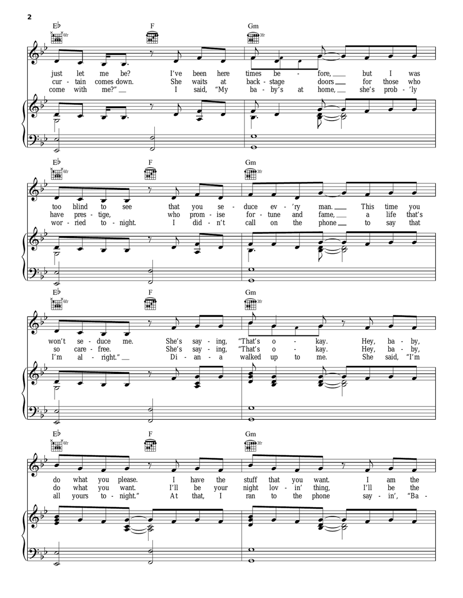 Dirty Diana Piano, Vocal, Guitar scores gallery preview page 2