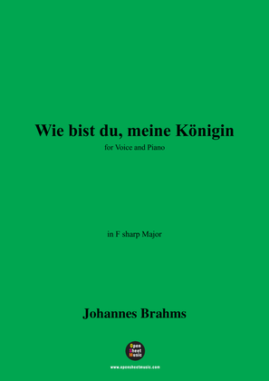 Book cover for Brahms-Wie bist du,Meine Königin in F sharp Major,for voice and piano