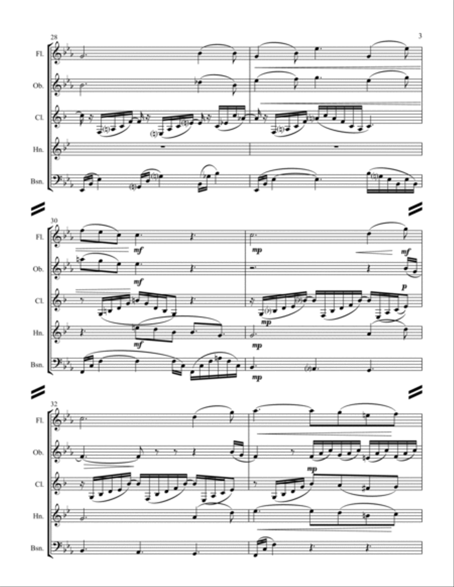 Clair de Lune (for Woodwind Quintet) Woodwind Quintet scores gallery preview page 4