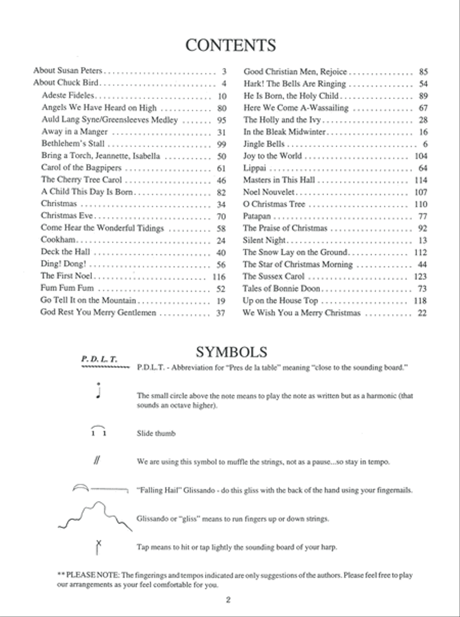 Christmas Songs for Folk Harp Pedal Harp scores gallery preview page 3