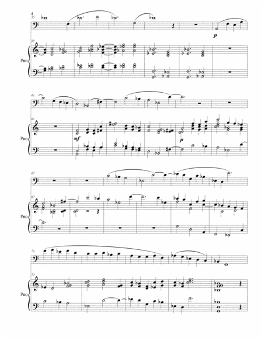 Lament for Trombone and Piano, In Memory of Fr. Ralph March, O.Cist.+ Piano Accompaniment scores gallery preview page 4