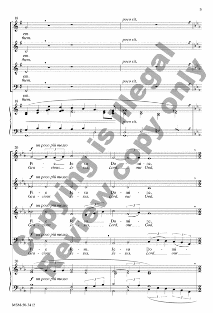 Pie Jesu (Choral Score) image number null