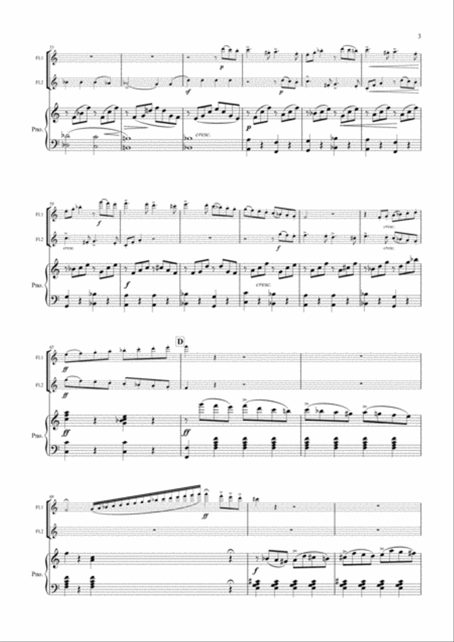 Konzertstück No.2, Op.114 arranged for 2 flutes and piano Flute Duet scores gallery preview page 4