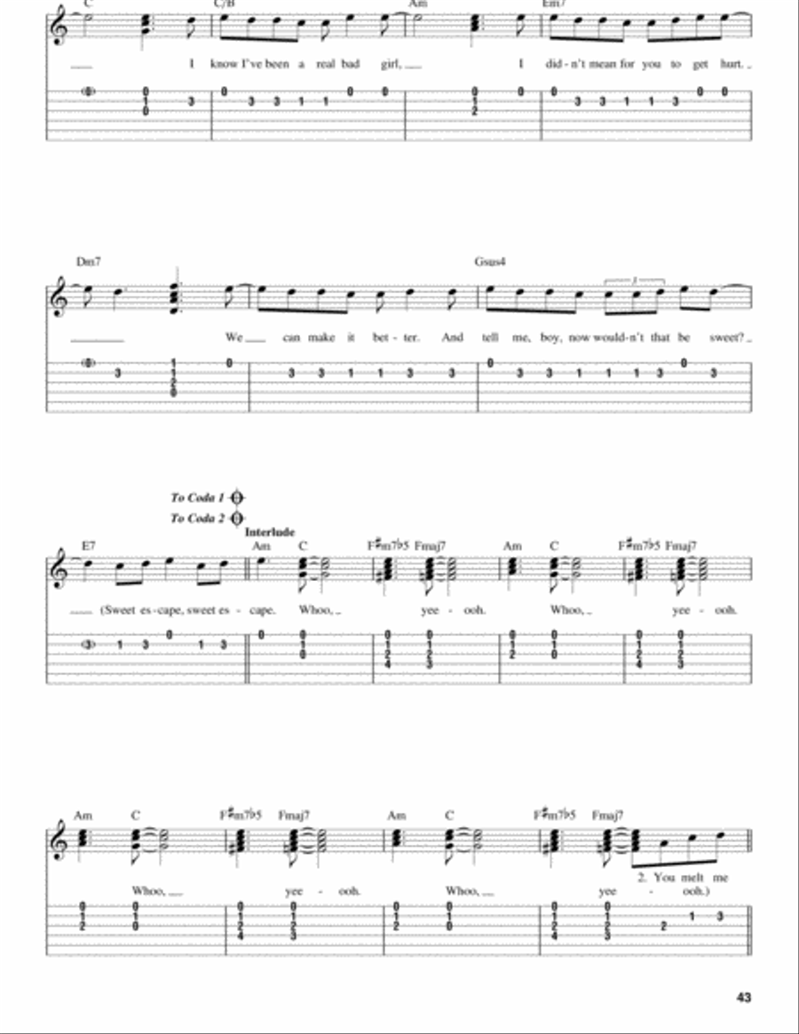 The Sweet Escape Acoustic Guitar scores gallery preview page 3