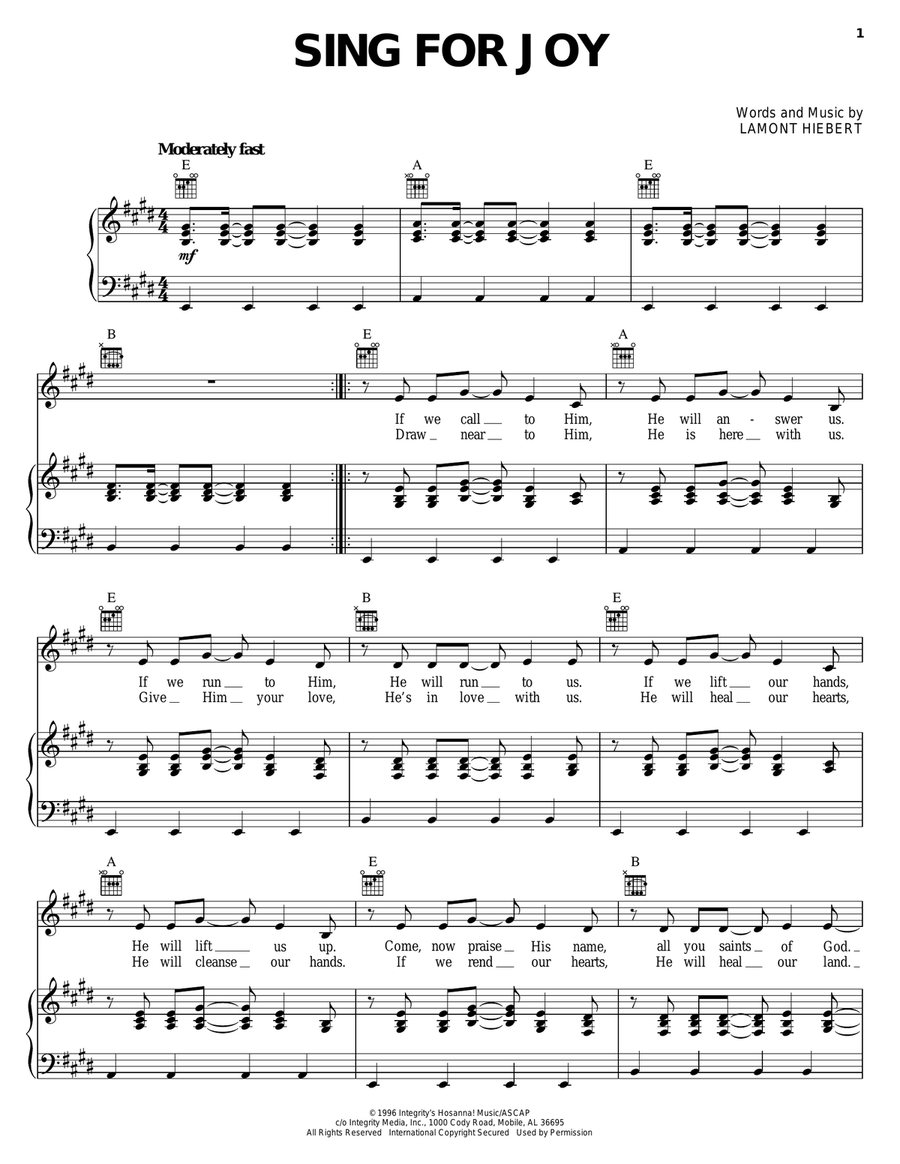 Sing For Joy Sing For Joy Guitar scores gallery preview page 1