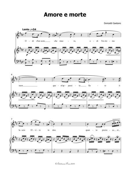 Amore e morte, by Donizetti, in b minor