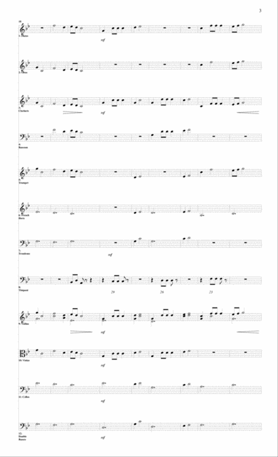 Symphony # 2 Third Movement Small Ensemble scores gallery preview page 3