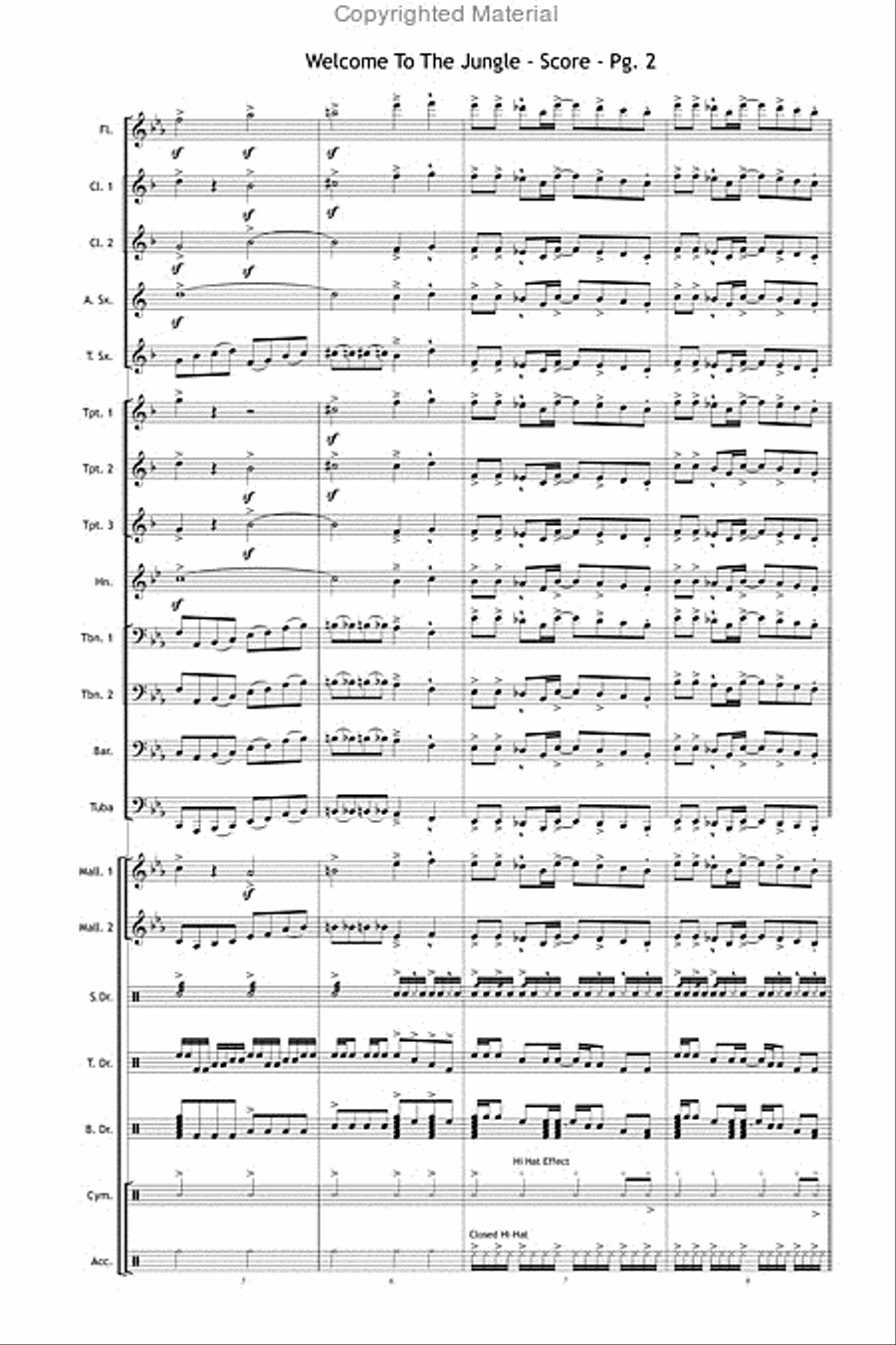Welcome to the Jungle Welcome to the Jungle Marching Band scores gallery preview page 3