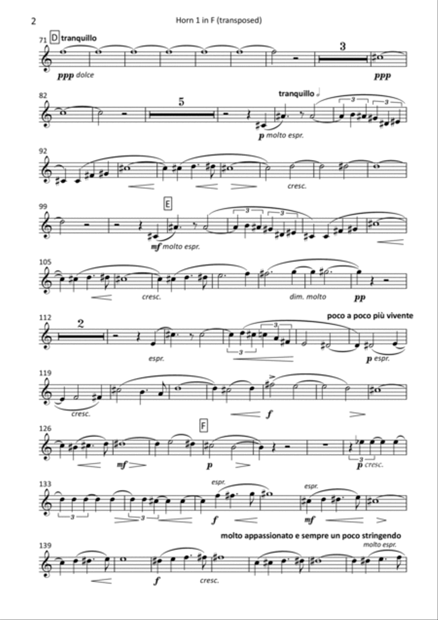 Don Juan - transposed horn parts (1-4) Horn Solo scores gallery preview page 2