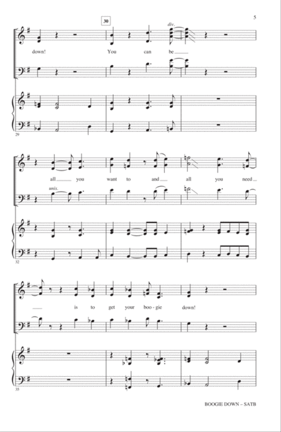 Boogie Down 4-Part scores gallery preview page 3