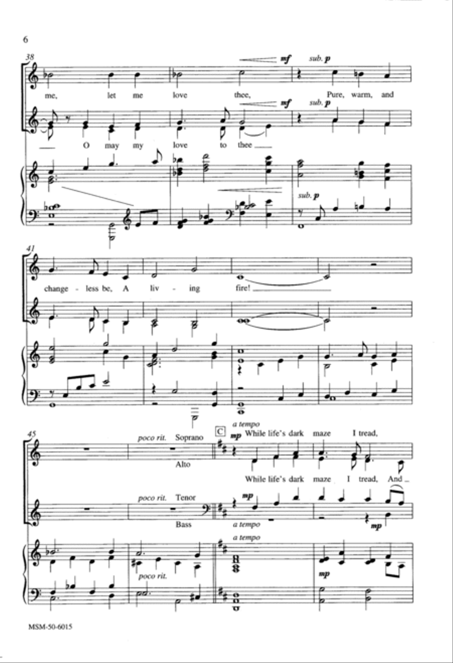 My Faith Looks Up to Thee 4-Part scores gallery preview page 6