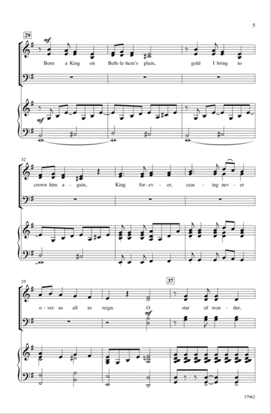We Three Kings 4-Part scores gallery preview page 4