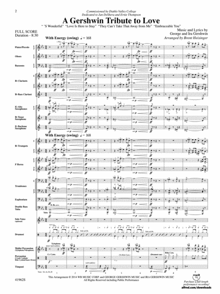 A Gershwin Tribute to Love: Score