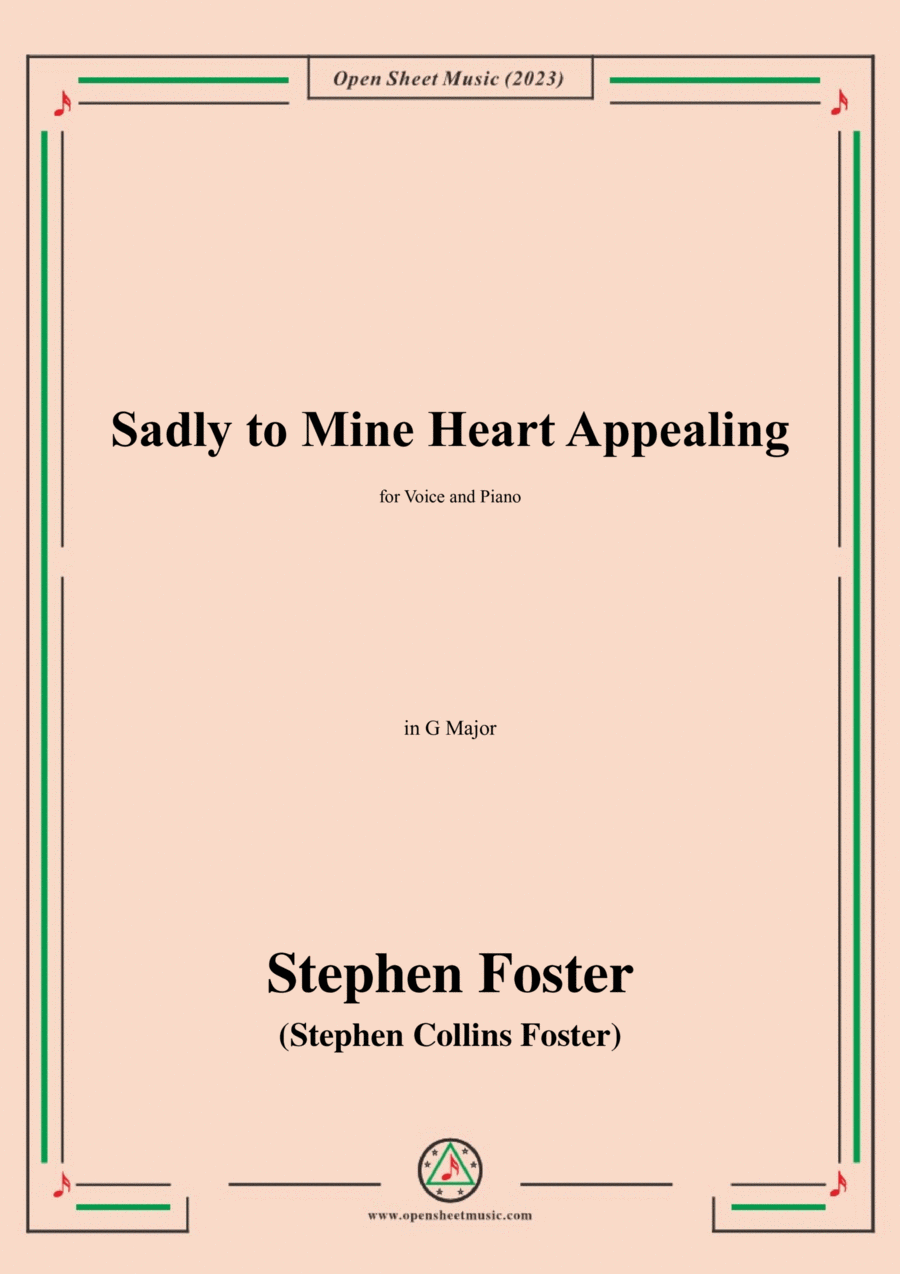 S. Foster-Sadly to Mine Heart Appealing,in G Major Voice scores gallery preview page 1