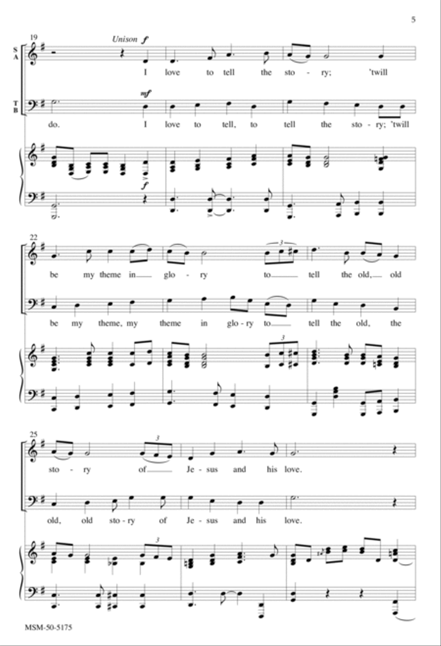 I Love to Tell the Story 4-Part scores gallery preview page 4