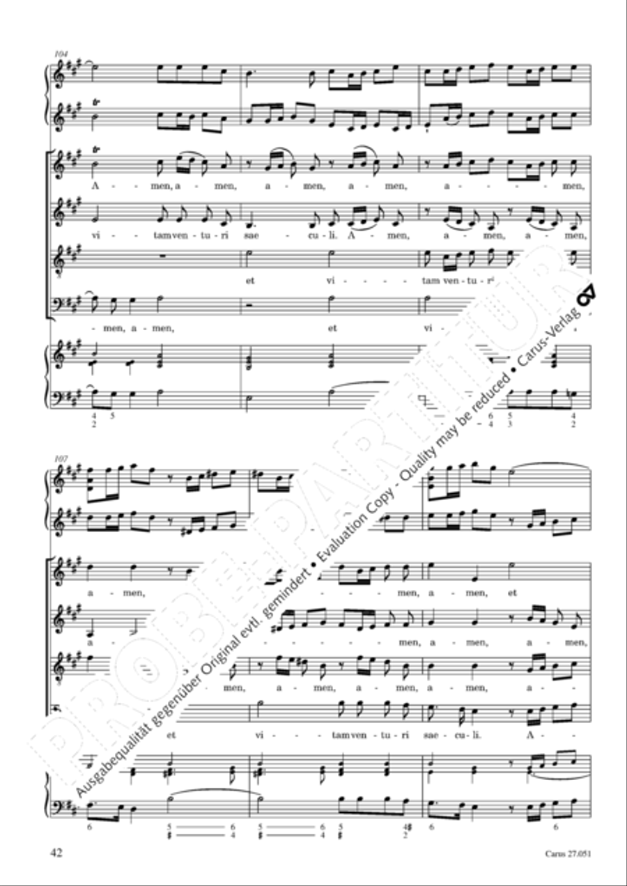 Missa in A Major 4-Part scores gallery preview page 43