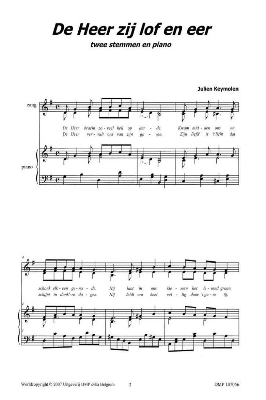 De Heer Zij Lof En Eer Unison Choir scores gallery preview page 2