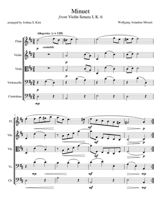 Book cover for Minuet for String Ensemble & Flute (K. 6)