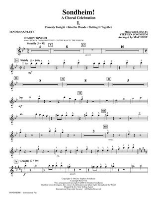 Book cover for Sondheim! A Choral Celebration (Medley) (arr. Mac Huff) - Tenor Sax,Clarinet,Flute
