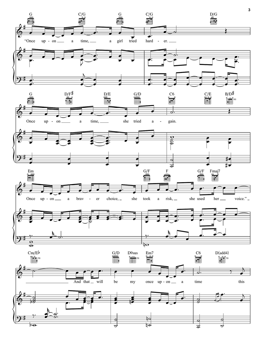 My Once Upon A Time (from Disney's Descendants 3) Piano, Vocal, Guitar scores gallery preview page 3