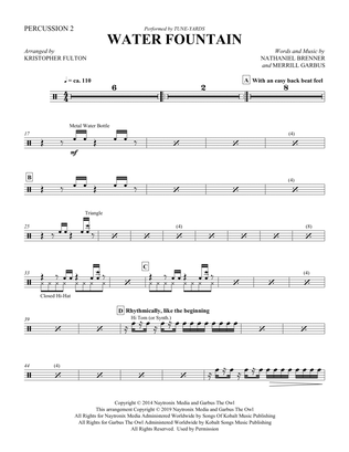 Book cover for Water Fountain (arr. Kristopher Fulton) - Percussion 2