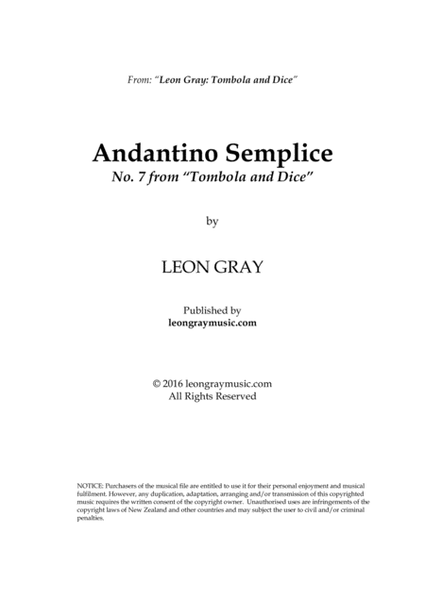 Andantino Semplice, Tombola and Dice (No. 7), Leon Gray image number null
